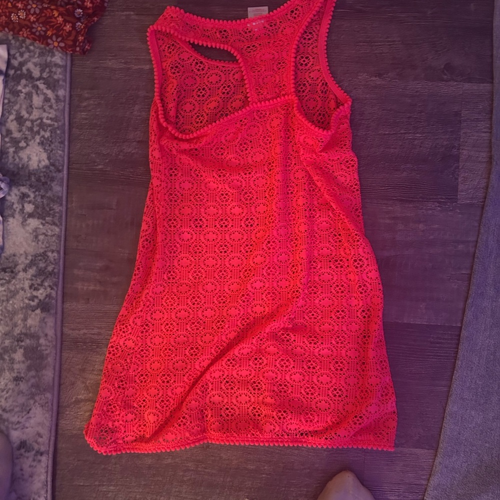 Xhilaration Hot Pink Crochet Tank